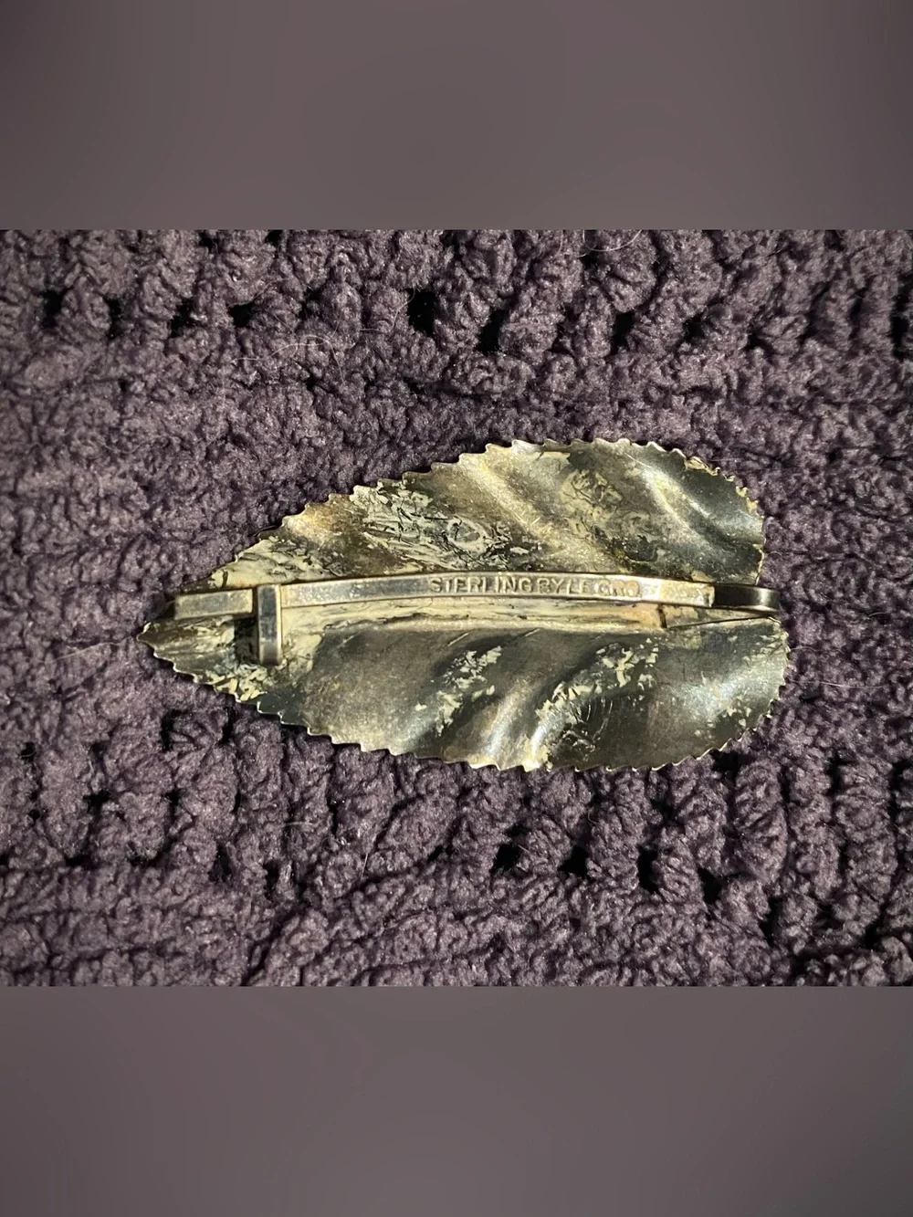 2/$30 Vintage 1950’s Sterling Silver Leaf Barrette 925 By Legro / Le Gro